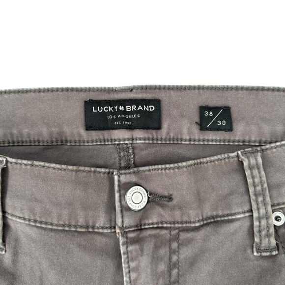 Lucky Brand 121 Mens Jeans 38x30 Brown Denim Stretch Slim Fit Straight Leg - Picture 2 of 10